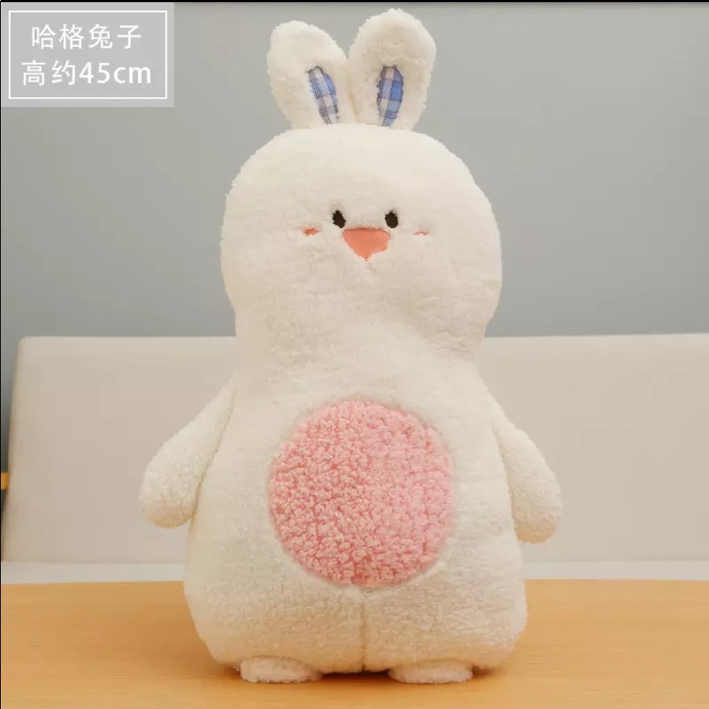 Plush doll bunny rabbit ears pillow cute cotton white adults kids home decor fun - Picture 2 of 5